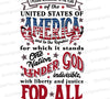 Pledge of Allegiance patriotic graphic in red, white, blue, and black