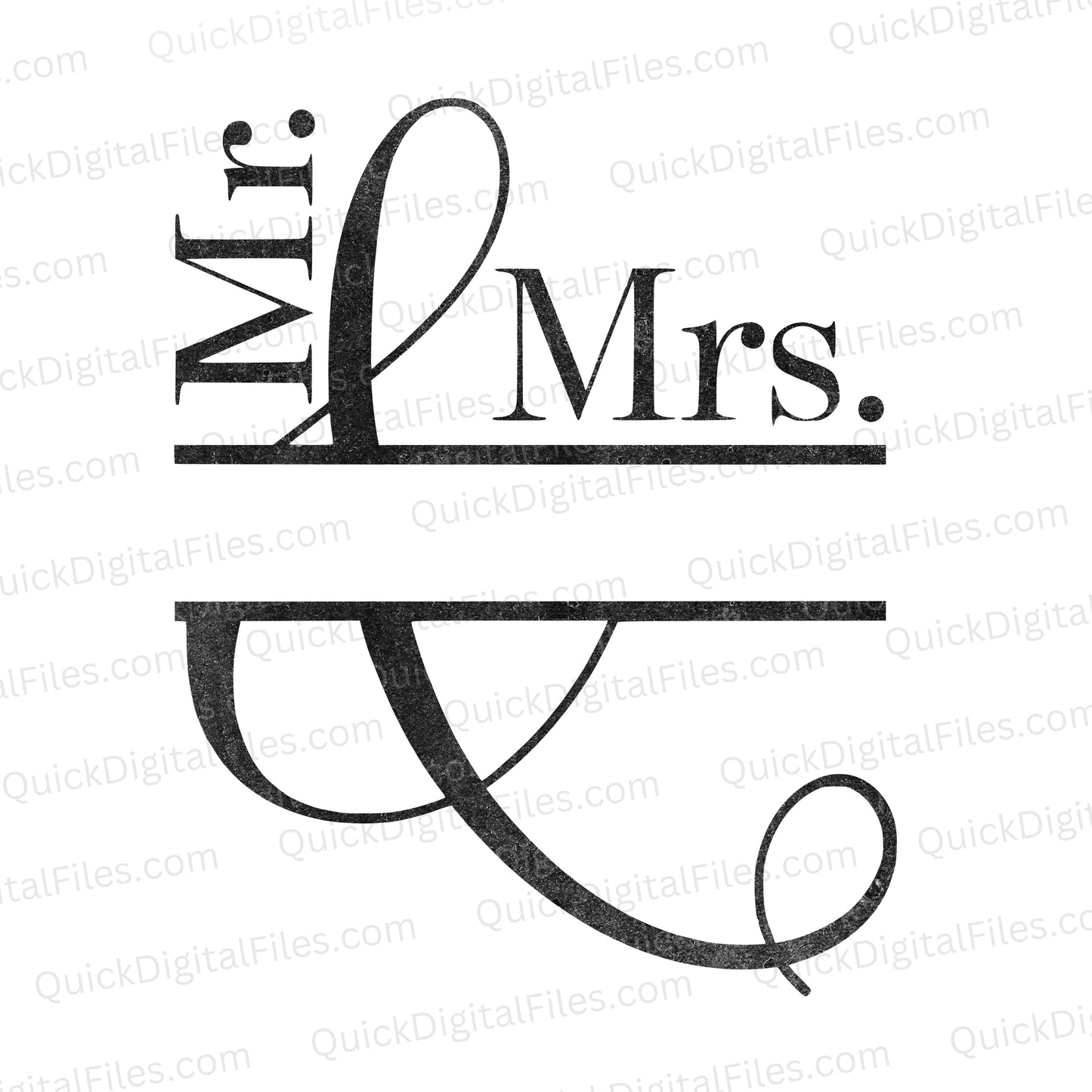 Mr & Mrs Monogram SVG | Customizable Wedding Silhouette Template

