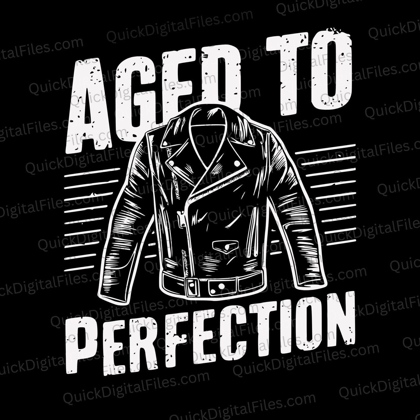 "Vintage leather jacket design aged to perfection for t-shirts."