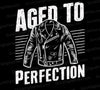 "Vintage leather jacket design aged to perfection for t-shirts."