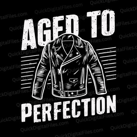 "Vintage leather jacket design aged to perfection for t-shirts."