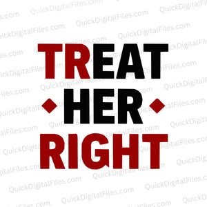 "Bold EAT HER lettering in treat her right SVG"