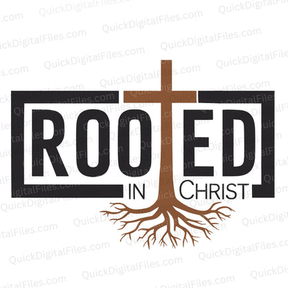 Rooted in Christ SVG PNG JPEG PDF | Christian Tree Design