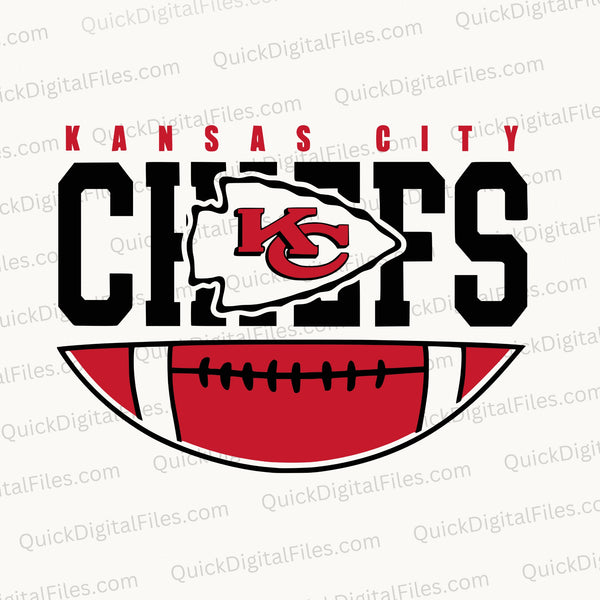 High-quality Kansas City Chiefs logo featuring bold 'CHIEFS' text and red arrowhead emblem