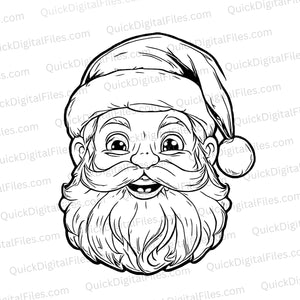 Santa Claus Coloring Page Silhouette SVG
