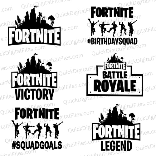 Fortnite 6-Pack Design Bundle: PNG SVG DXF