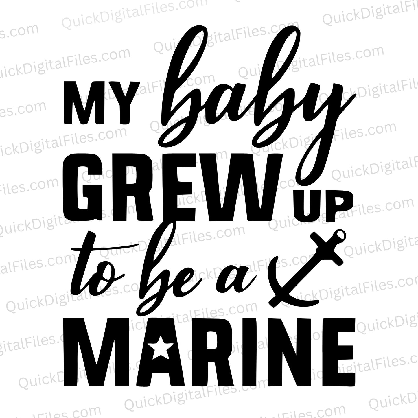 "Proud Marine Parent SVG with anchor for military family projects."