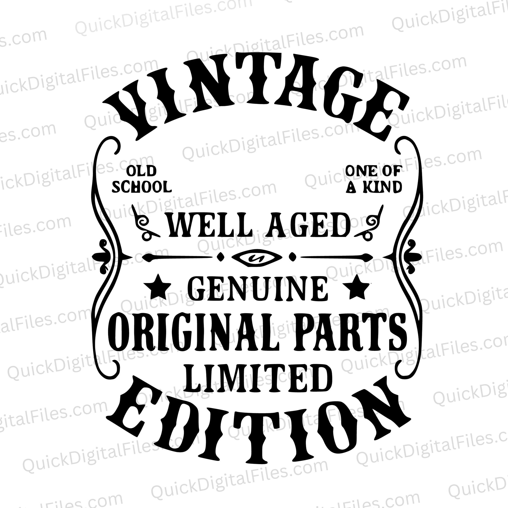 Customizable Vintage One Of A Kind SVG Clipart - Add Your Own Text ...