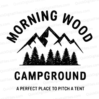 Morning Wood Campground SVG | Funny Adult Humor Camping Logo

