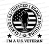 Patriotic US veteran SVG design celebrating military service and sacrifice.