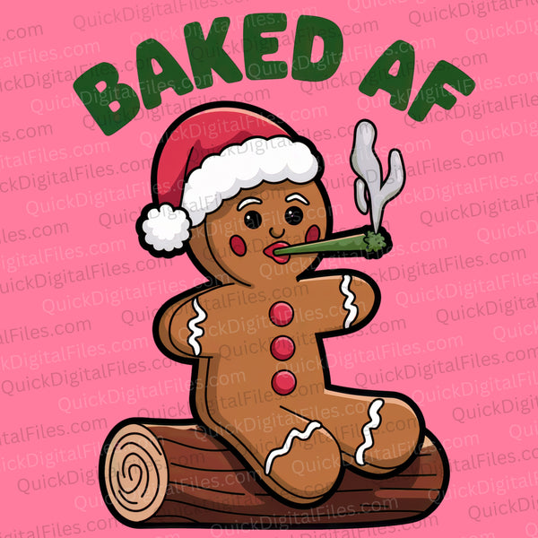 Funny cannabis-themed baked PNG with gingerbread man design
