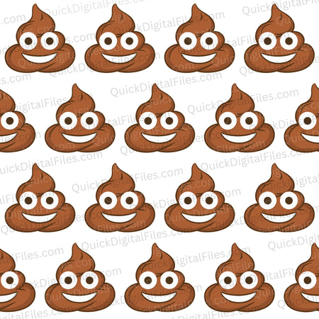 Funny poop emoji pattern in 4x4 size for DIY projects
