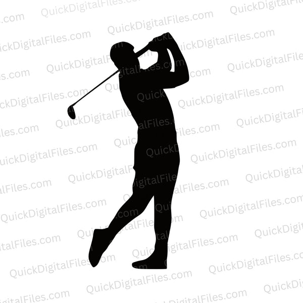 Golf man silhouette PNG
