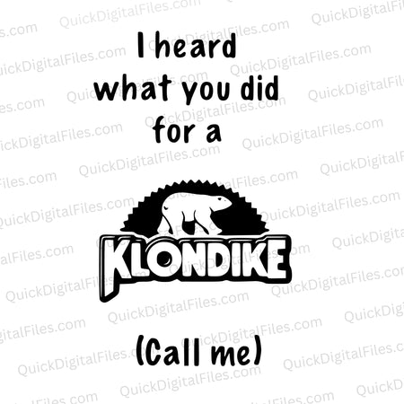 "SVG graphic with Klondike bar logo and humorous text"
