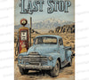 Last Stop Vintage Desert Scene PNG
