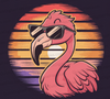 "Retro Pink Flamingo Illustration with Sunglasses"