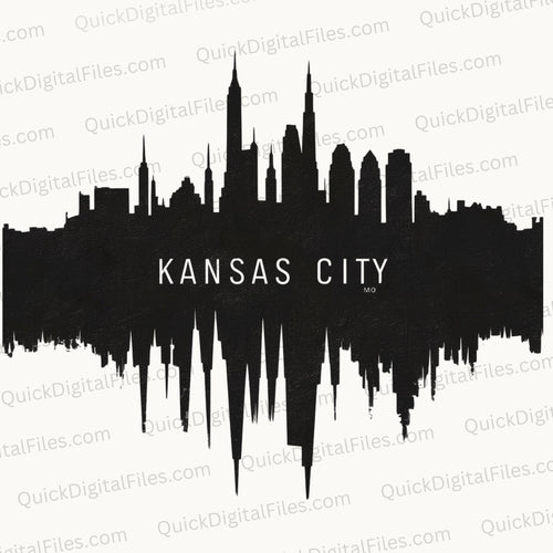 Kansas City Skyline Silhouette: PNG JPEG PDF