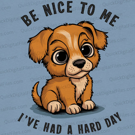 "Cartoon Puppy Illustration with Text PNG"