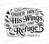 "Under His Wings You Will Find Refuge Psalm 91:4 Calligraphy Art SVG, PNG, JPEG, PDF"