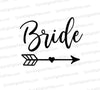 "Bride Silhouette Graphic with Love Arrow for DIY Projects"