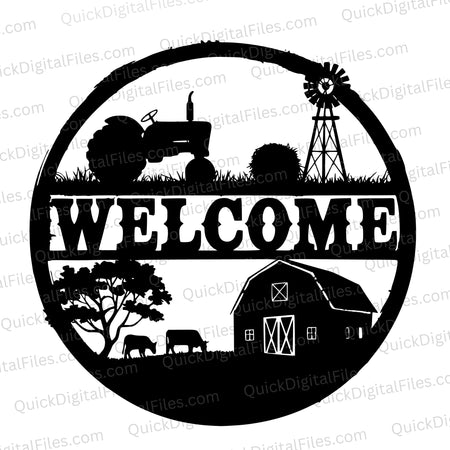 Welcome Farm Sign SVG Design
