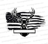 Deer Hunting SVG with American Flag Backdrop