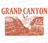 Vintage Grand Canyon design with bird silhouette and est 1919 text PNG
