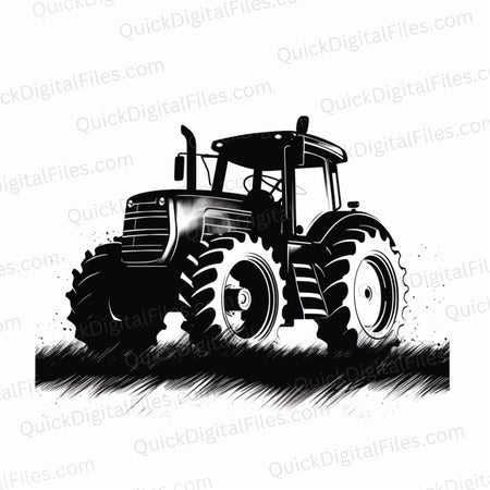 Black and white tractor logo – symbolize your farm's strength