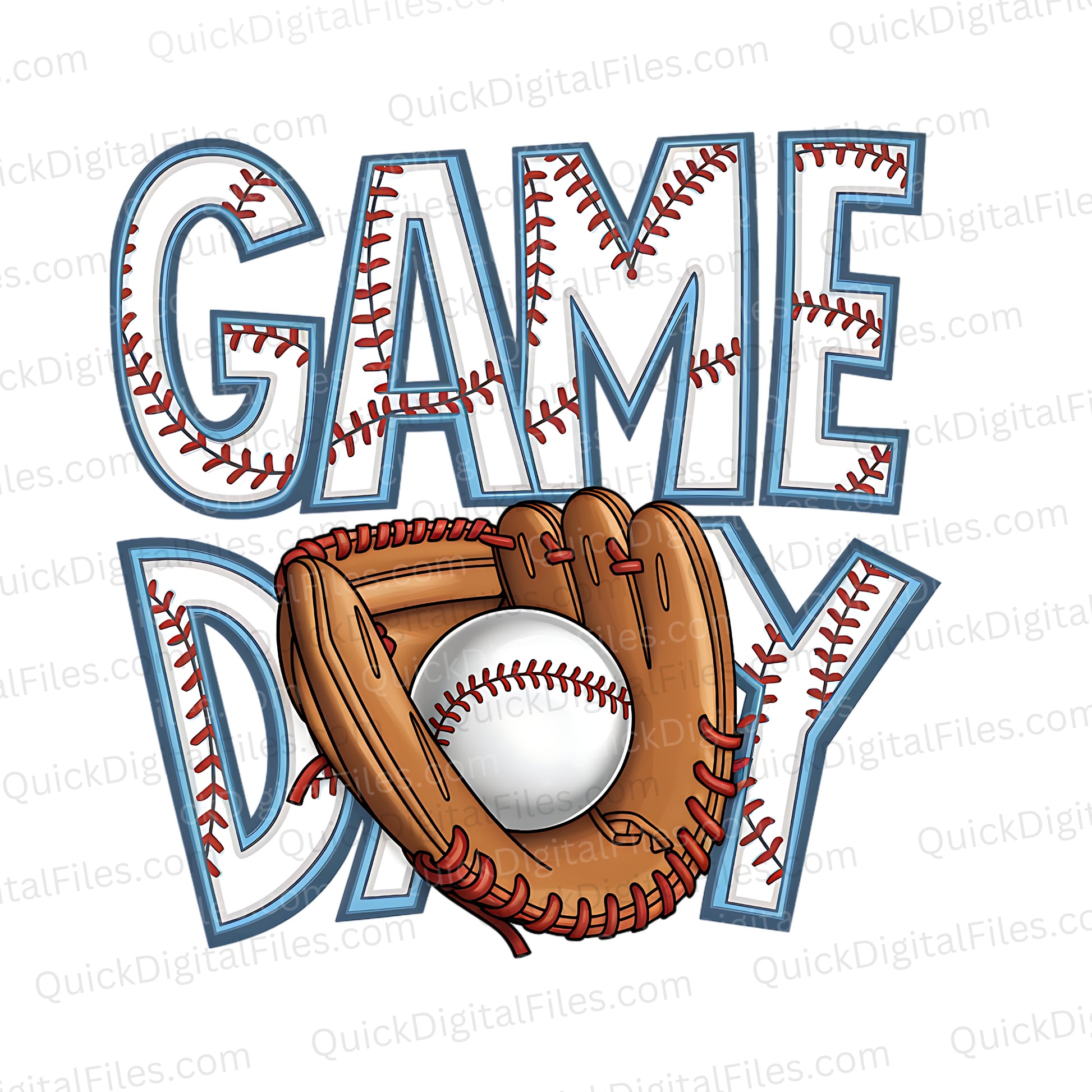 Game Day PNG | Baseball-Themed Transparent Digital Download

