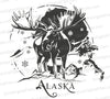 "Alaska Moose" Monochromatic Graphic SVG