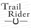 "Trail Rider Cursive Text with Horseshoe SVG"