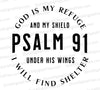 "God Is My Refuge Circular Christian Text Graphic SVG, PNG, JPEG, PDF"