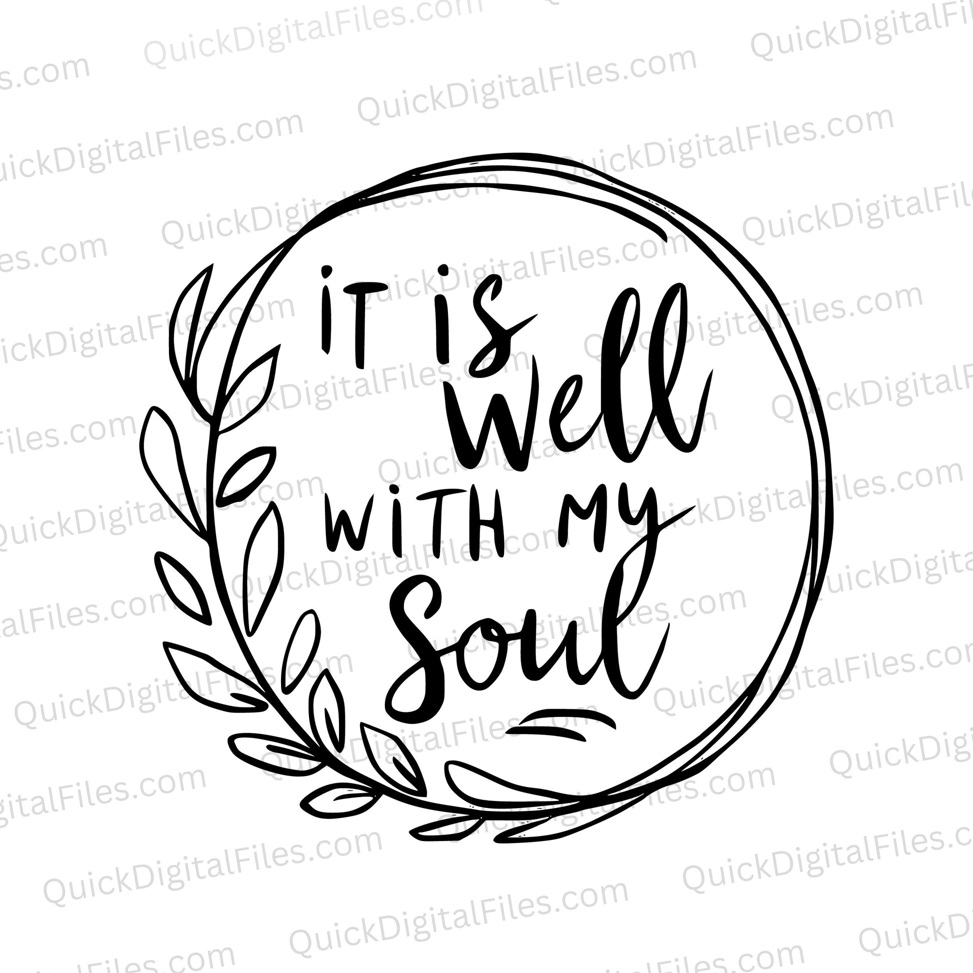 Inspirational Christian quote within floral SVG artwork