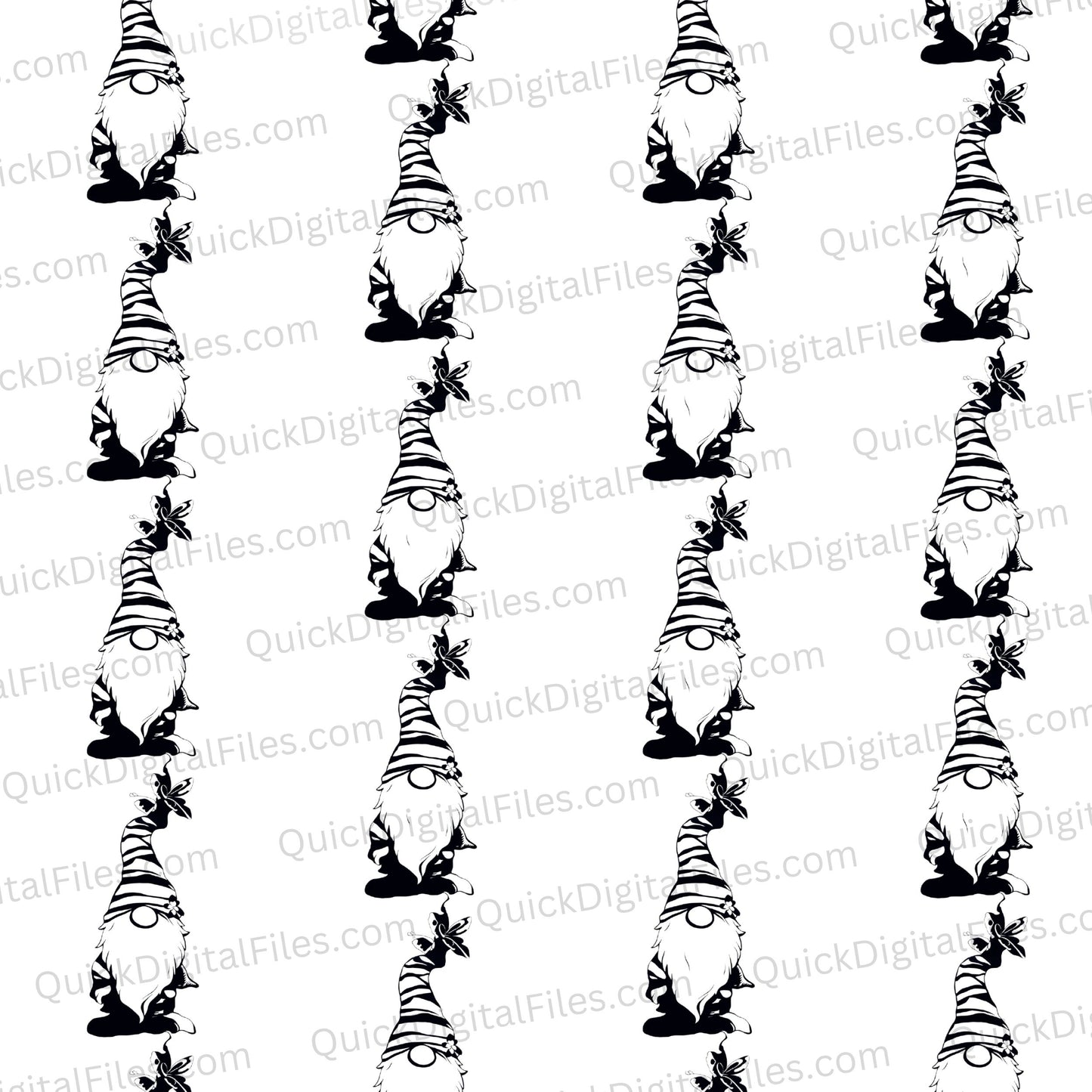"Whimsical Gnome Seamless Pattern PNG and SVG"