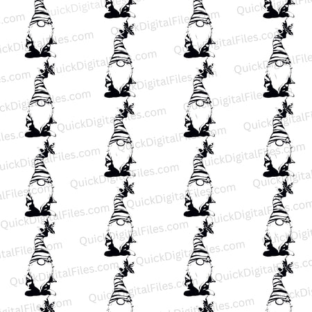 "Whimsical Gnome Seamless Pattern PNG and SVG"