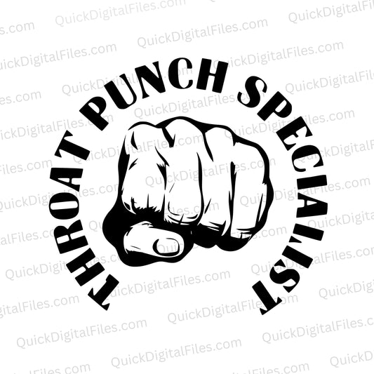 Black and white martial arts fist SVG artwork