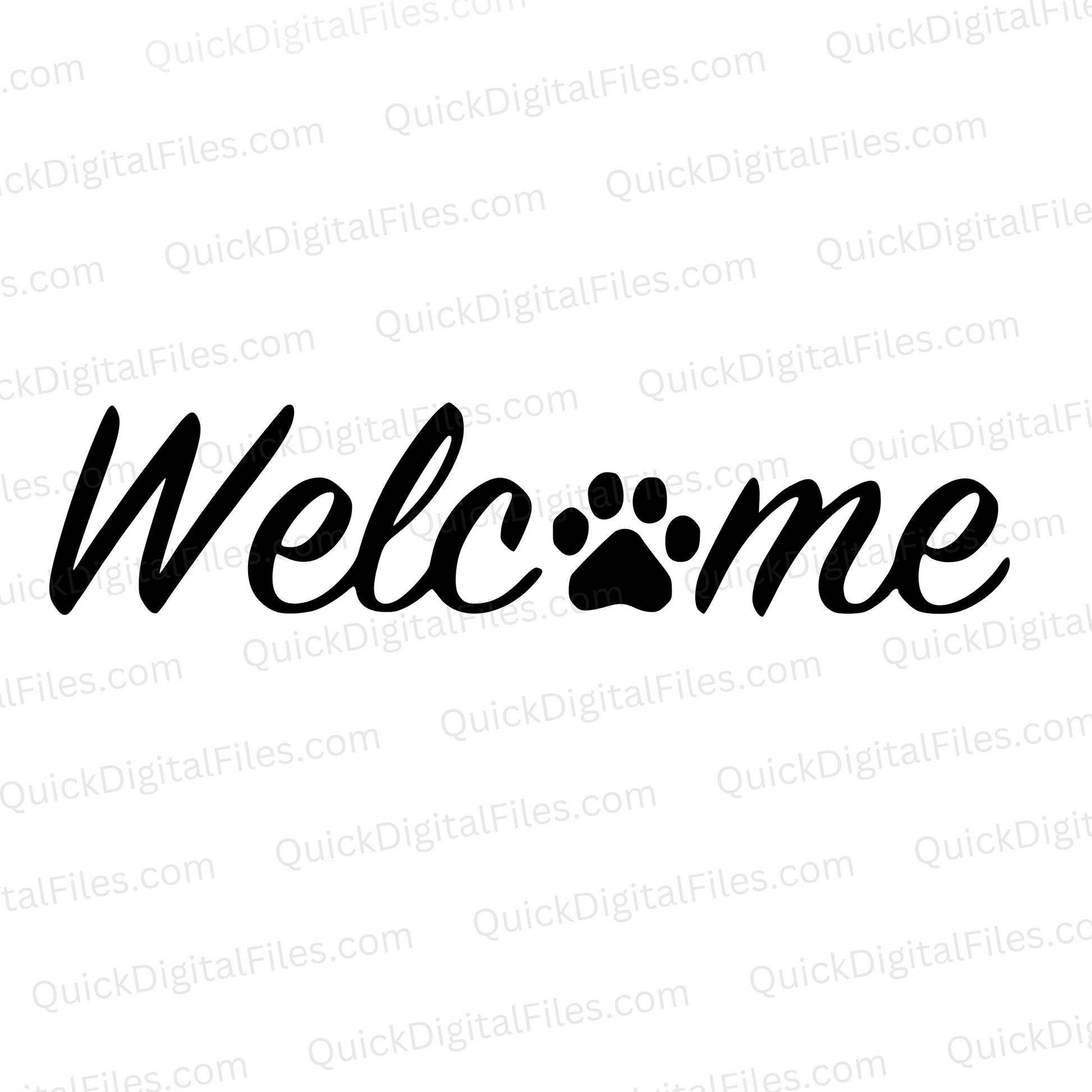Welcome SVG design with dog paw print for pet owner decor
