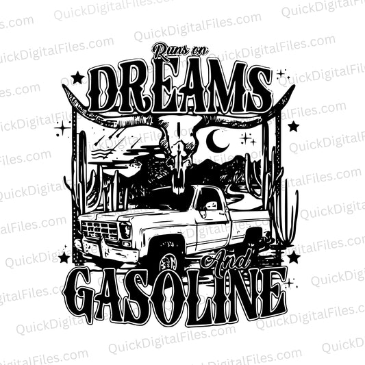 Vintage truck in the desert graphic, ideal for personalized project inspiration silhouette
