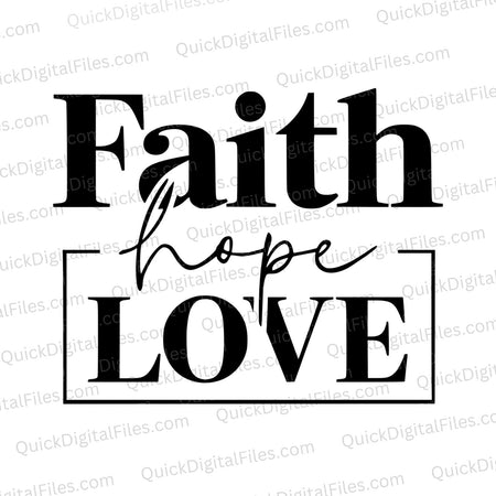 Faith Hope Love Typography SVG
