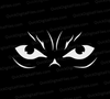 "Evil Demon Eyes Silhouette Graphic in Black and White"