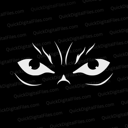 "Evil Demon Eyes Silhouette Graphic in Black and White"