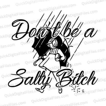 "Sassy girl with umbrella SVG graphic for DIY projects"