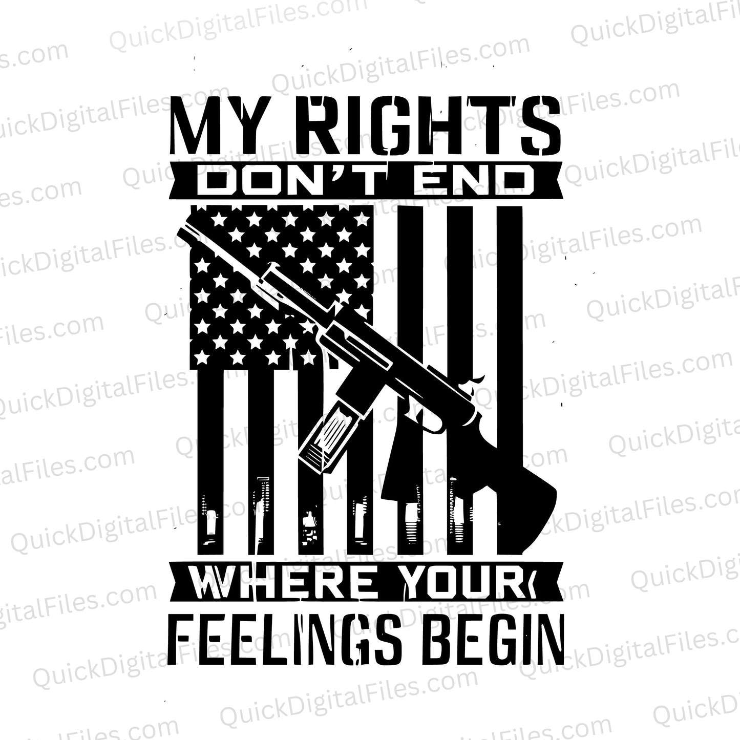 Distressed American flag and rifle design for Second Amendment supporters.