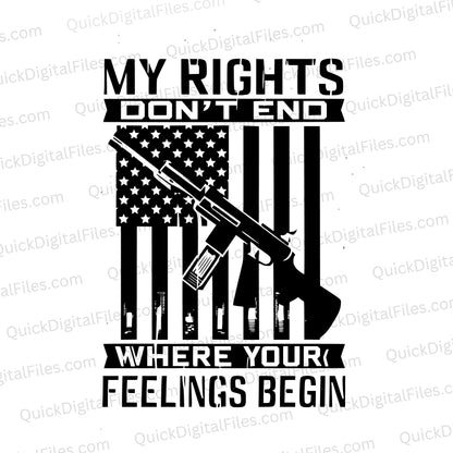 Distressed American flag and rifle design for Second Amendment supporters.