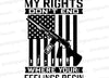 Distressed American flag and rifle design for Second Amendment supporters.