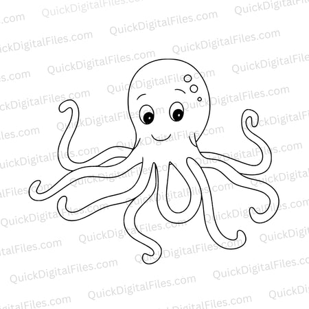 Octopus SVG for Cricut - Black Silhouette Design
