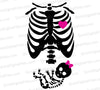 Rib Cage with Baby Girl Skeleton SVG