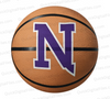 Northwestern Wildcats basketball fan graphic with realistic basketball and purple "N".