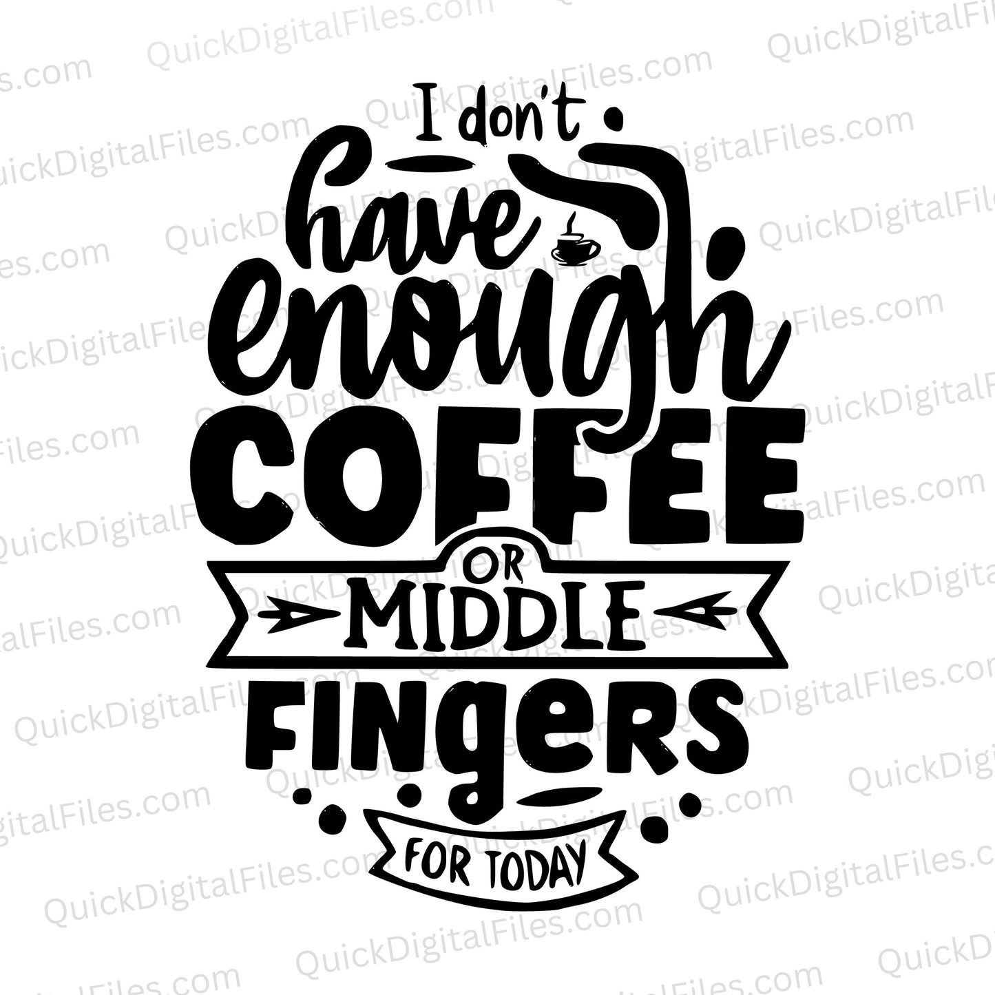 Black illustration text graphic for rough days, with transparent background