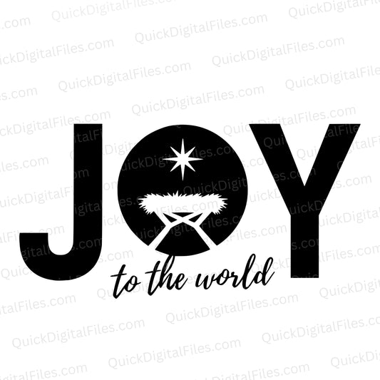 Nativity Scene SVG – Joy to the World Manger Silhouette